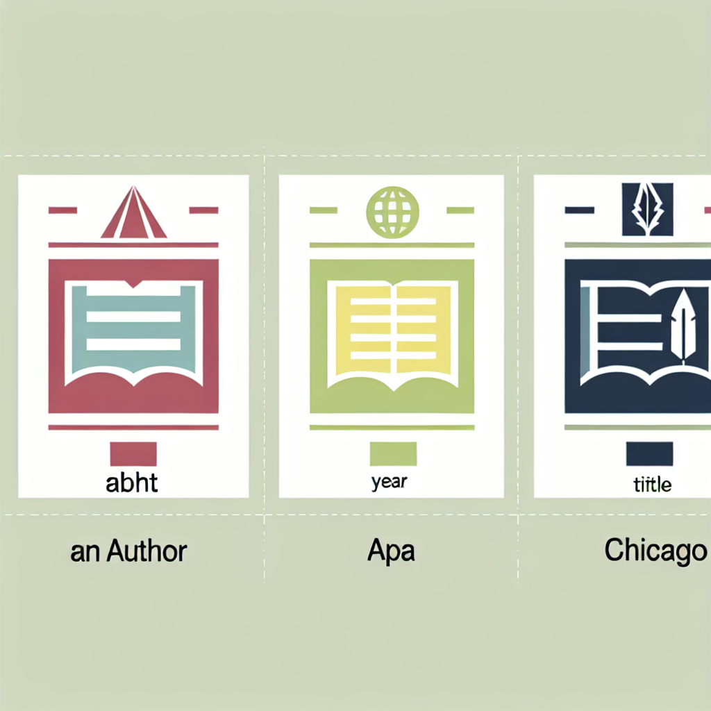 Desenho representando os três estilos de referências: ABNT, APA e Chicago.