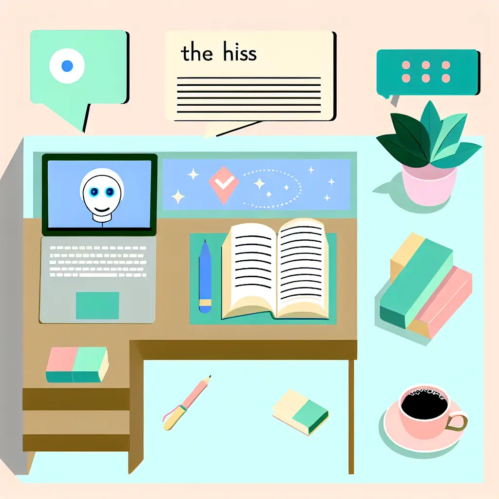 Workspace di uno studente con strumenti AI per la scrittura della tesi