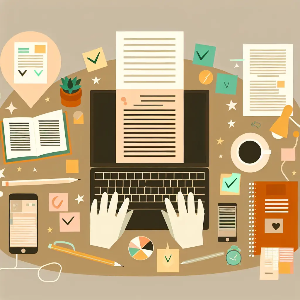 Processo di scrittura accademica con organizzazione del lavoro