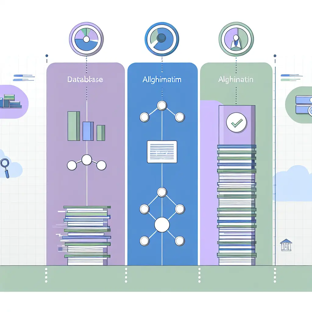 Schema dei tre pilastri fondamentali degli strumenti antiplagio: database, algoritmi e soglie di rilevamento