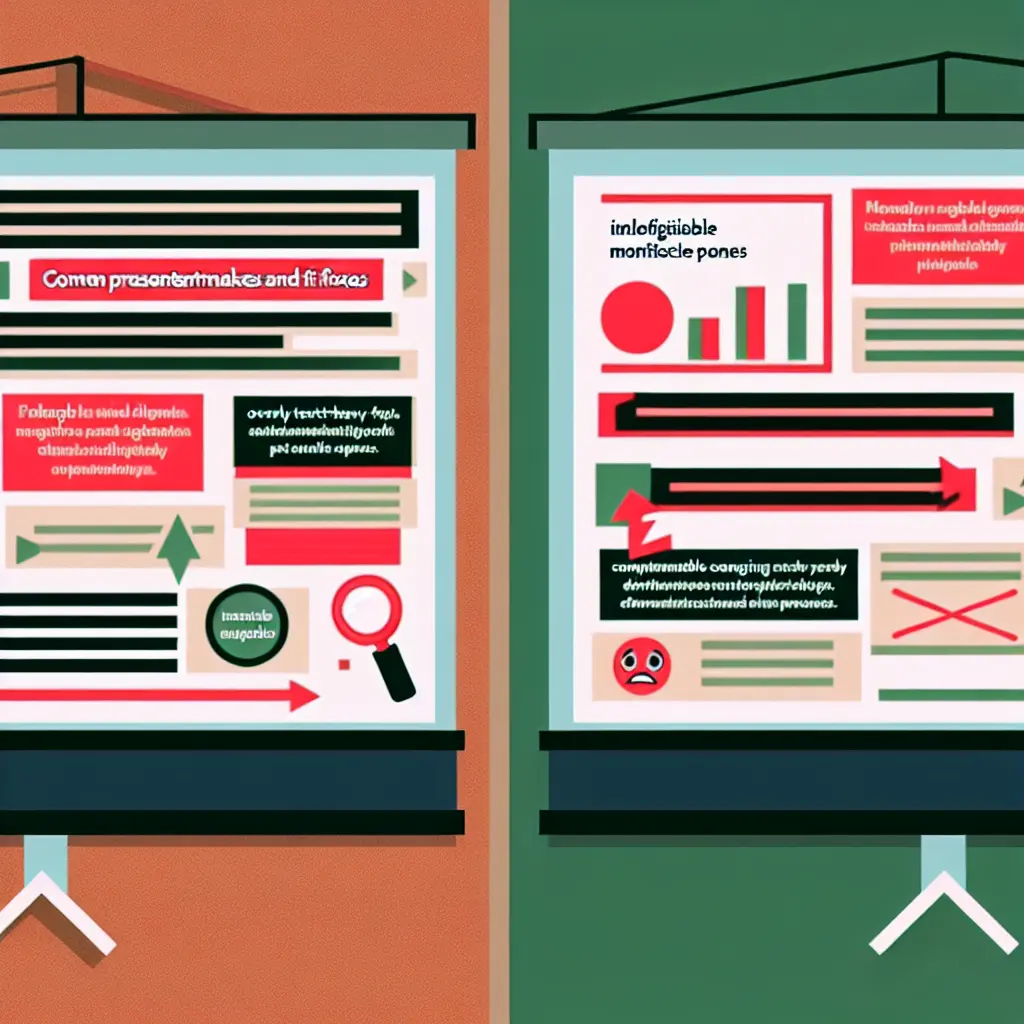 Confronto visivo tra slide sovraccarica e slide efficace: impara cosa evitare
