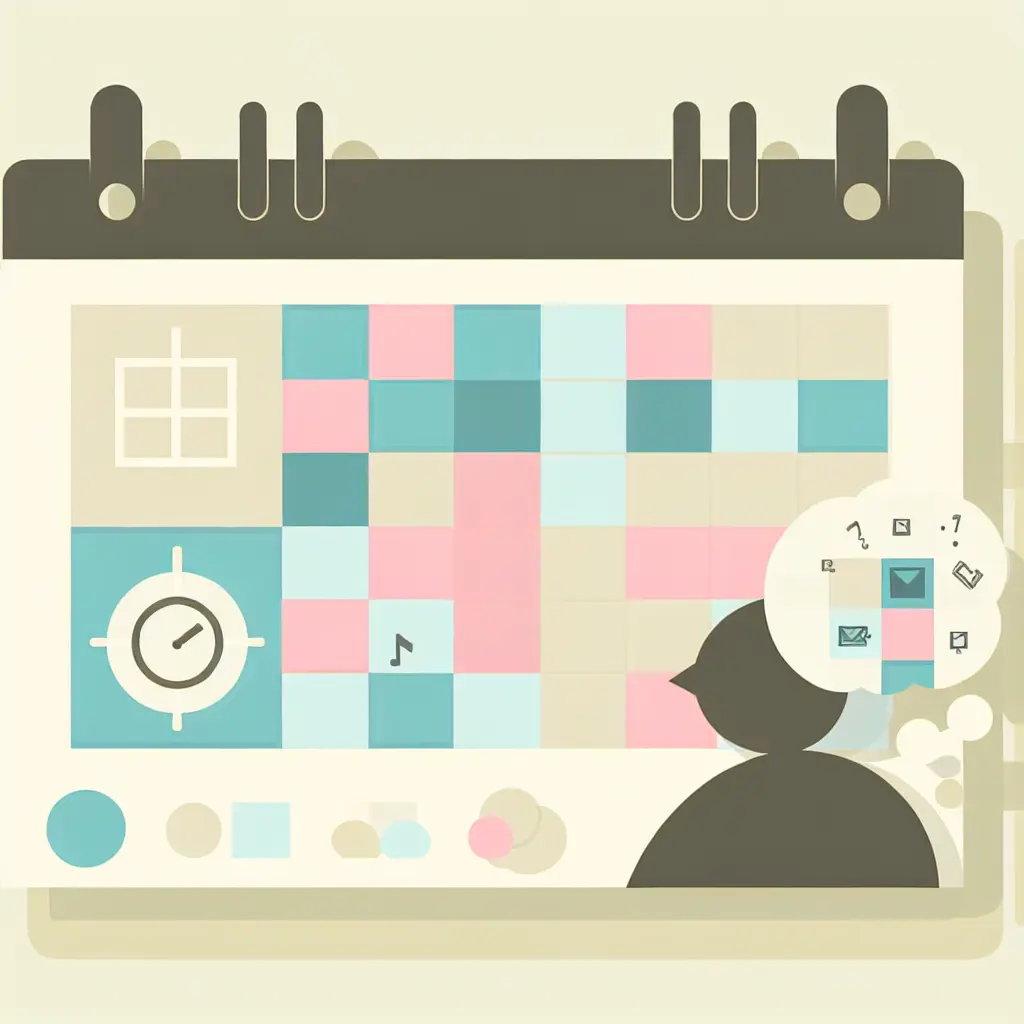 Calendario di pianificazione tesi con blocchi temporali colorati