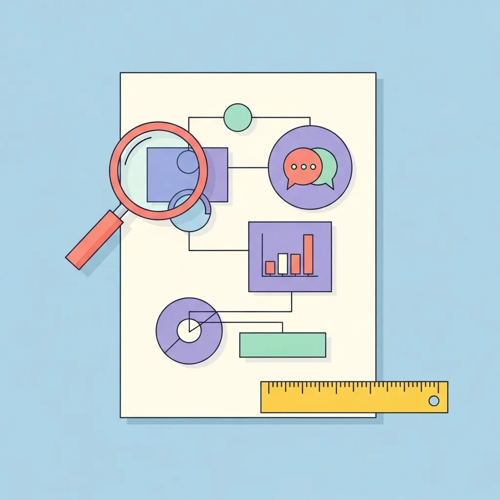 Blueprint concettuale che rappresenta la struttura di un disegno di ricerca metodologico con elementi qualitativi e quantitativi