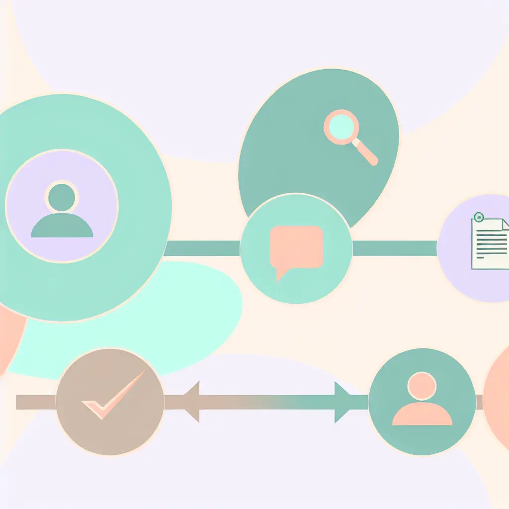 Workflow del processo di scrittura tesi con fasi collegate