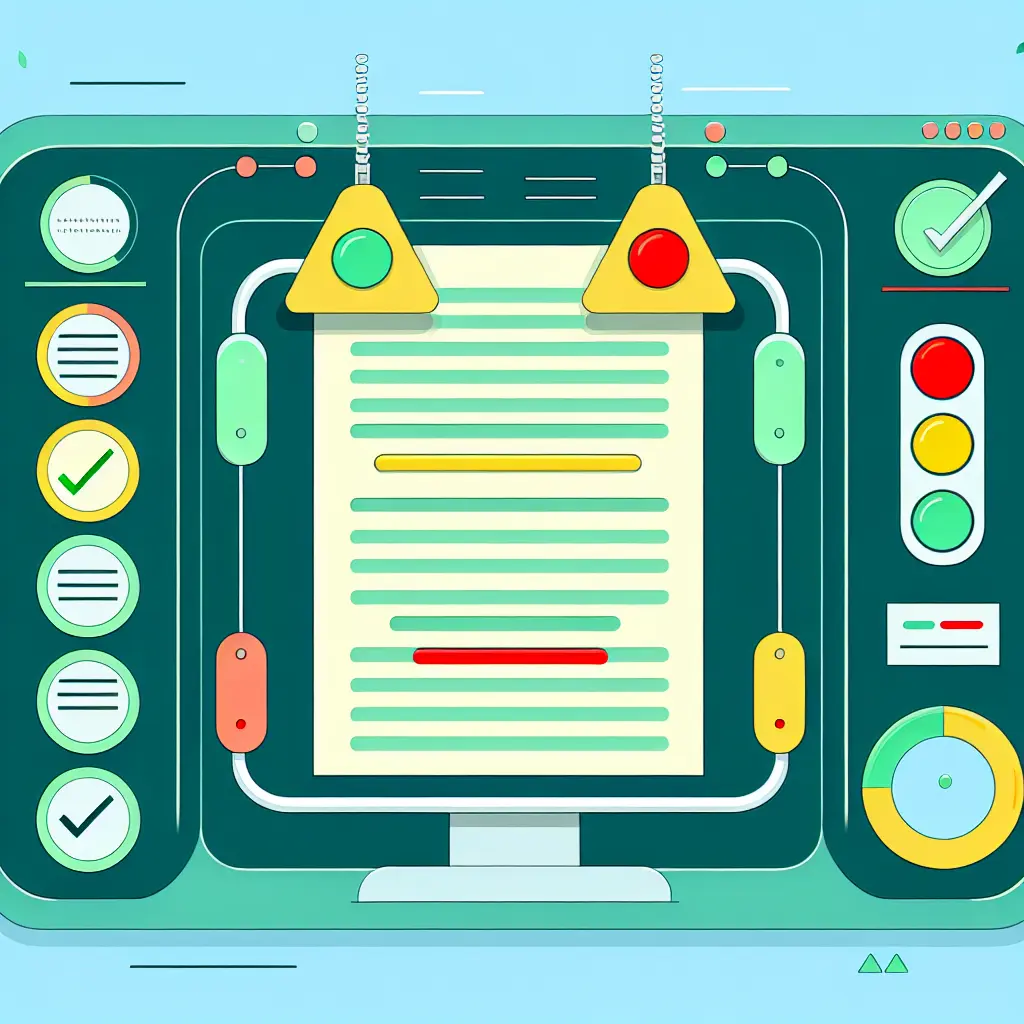 Interfaccia del controllo plagio in tempo reale con sistema a semaforo colorato