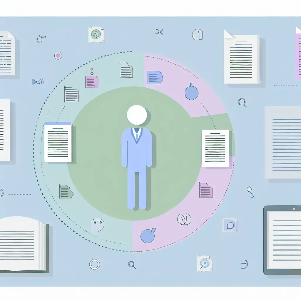 Ricercatore circondato da libri e fonti accademiche durante la revisione della letteratura