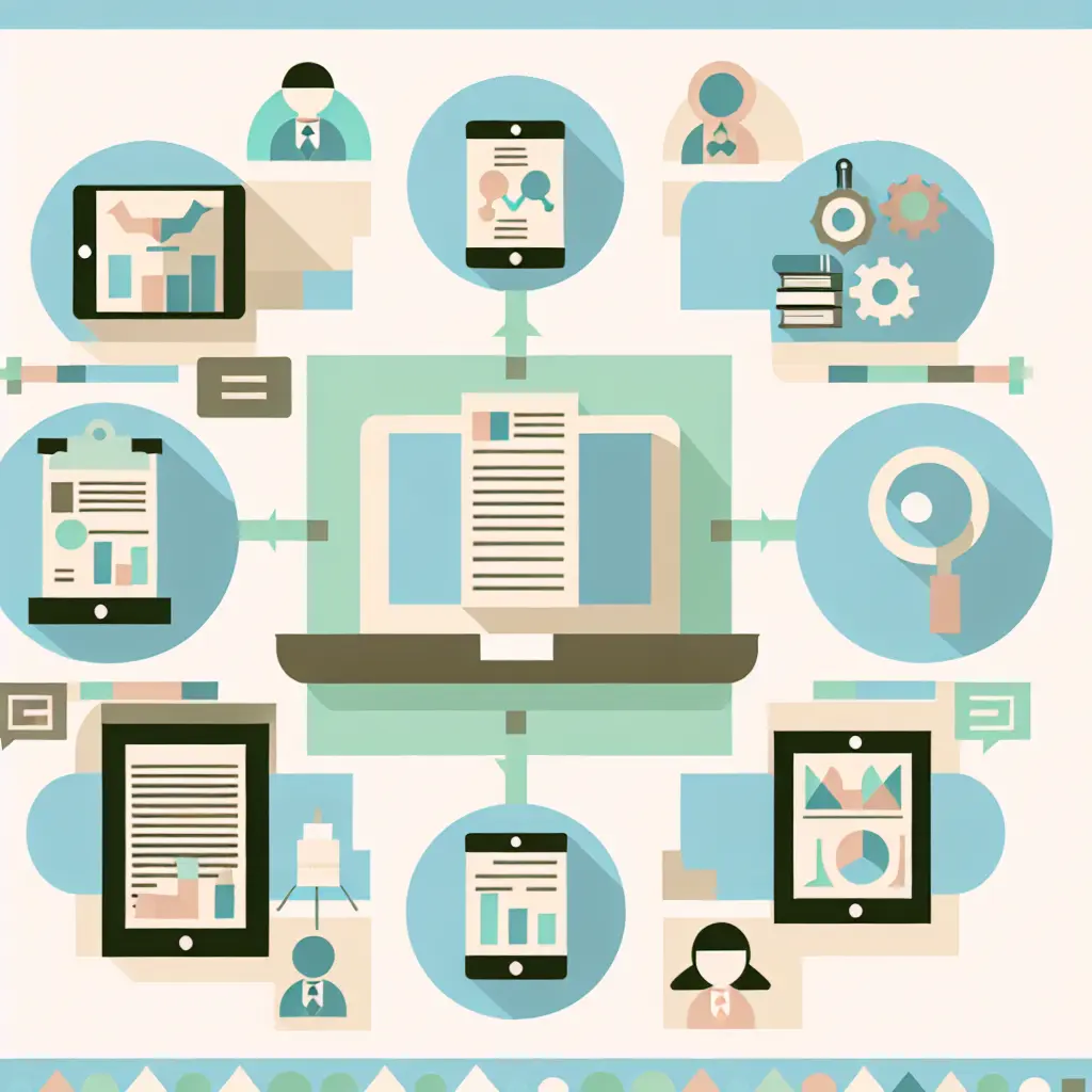 Concetto di metodologia di ricerca accademica con strumenti digitali