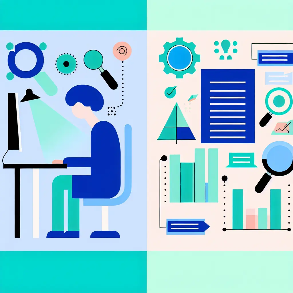 Rappresentazione visiva della collaborazione tra intelligenza umana e artificiale nella revisione della tesi