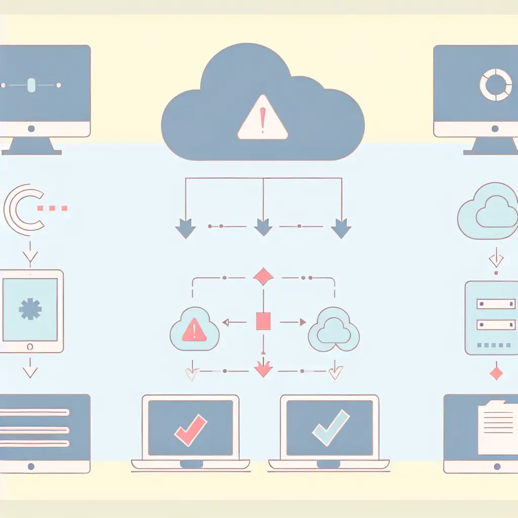 Rappresentazione della sincronizzazione cloud con potenziali problemi