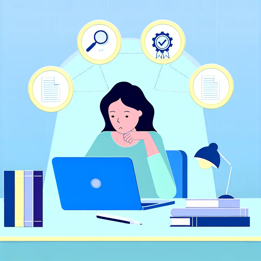 Studente universitario organizza metodicamente fonti e citazioni per prevenire il plagio nella tesi