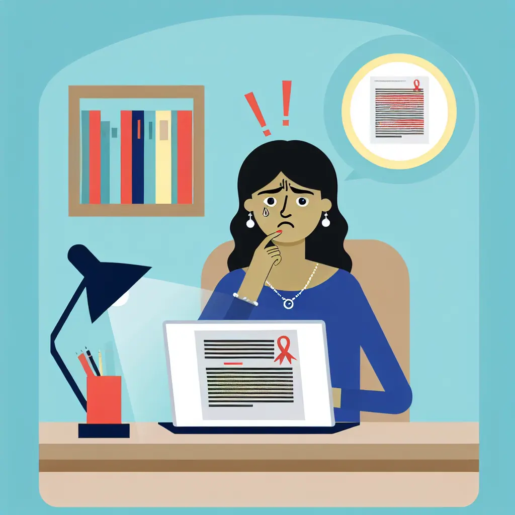 Studente universitario preoccupato mentre controlla la tesi per plagio sul laptop