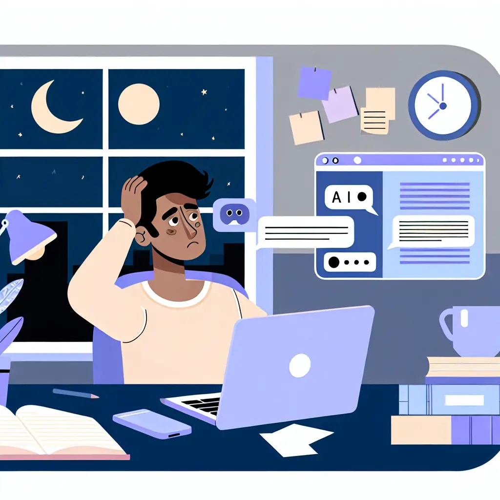 Studente alle prese con la tesi alle 3 di notte, tra ChatGPT e Word