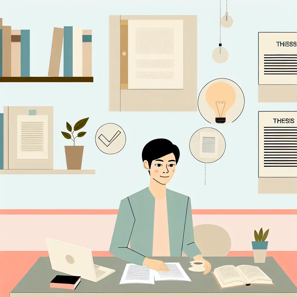 Studente universitario organizza il piano di lavoro per la tesi