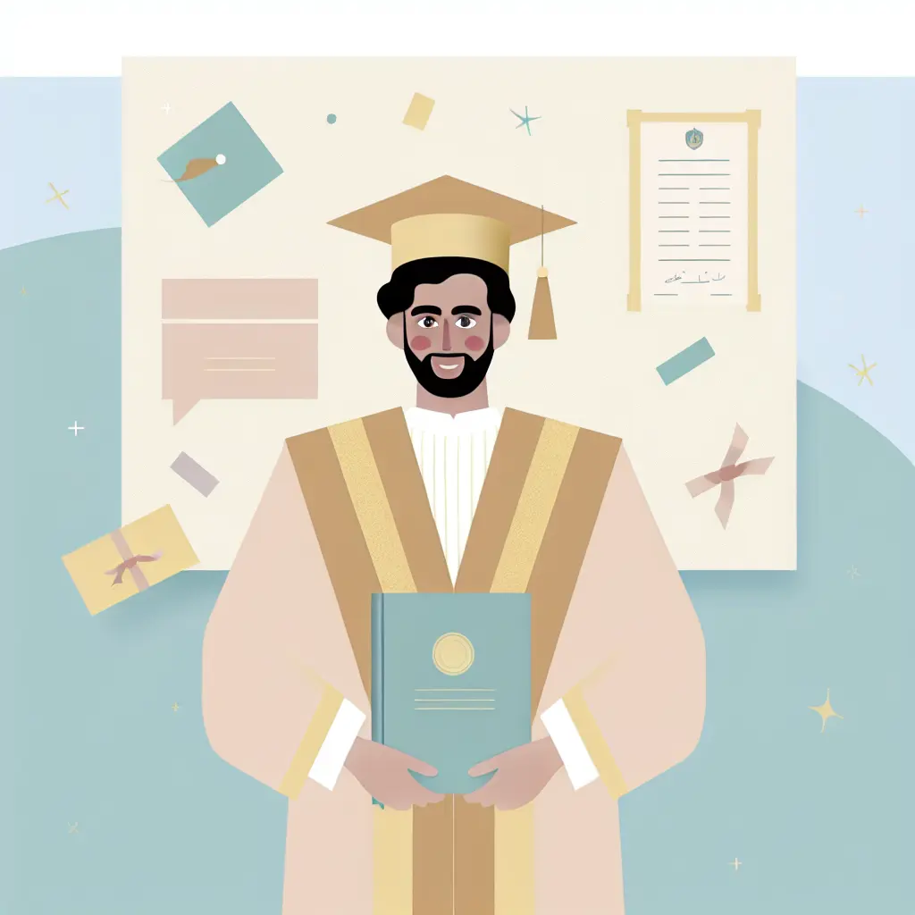 Studente soddisfatto che ha completato con successo la tesi di laurea