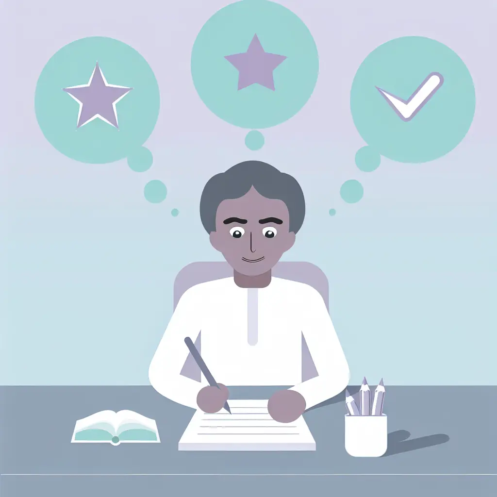 Studente concentrato nella scrittura di un testo argomentativo efficace