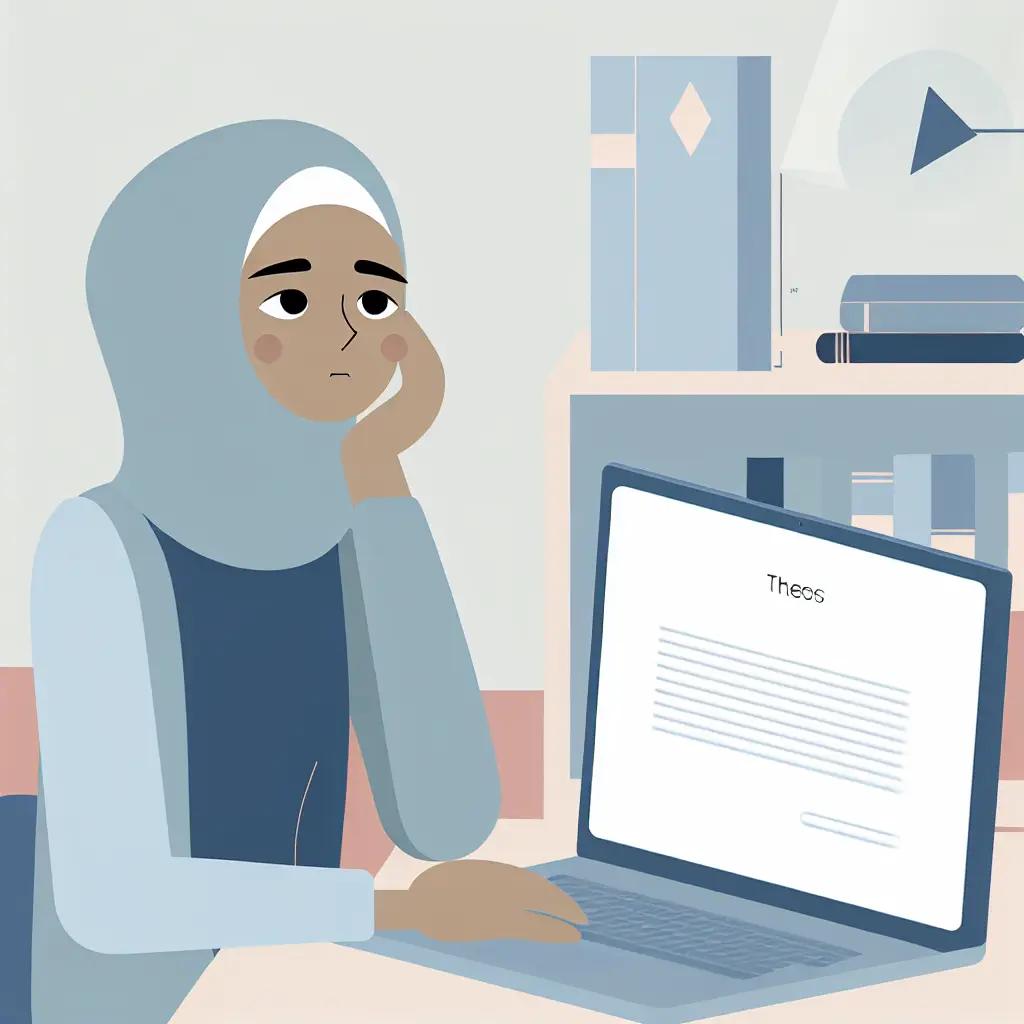 Studente concentrato davanti al laptop mentre scrive l'introduzione della tesi