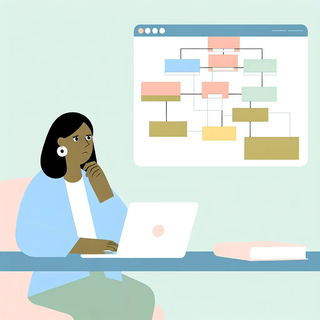 Studente che analizza criticamente la struttura della propria tesi