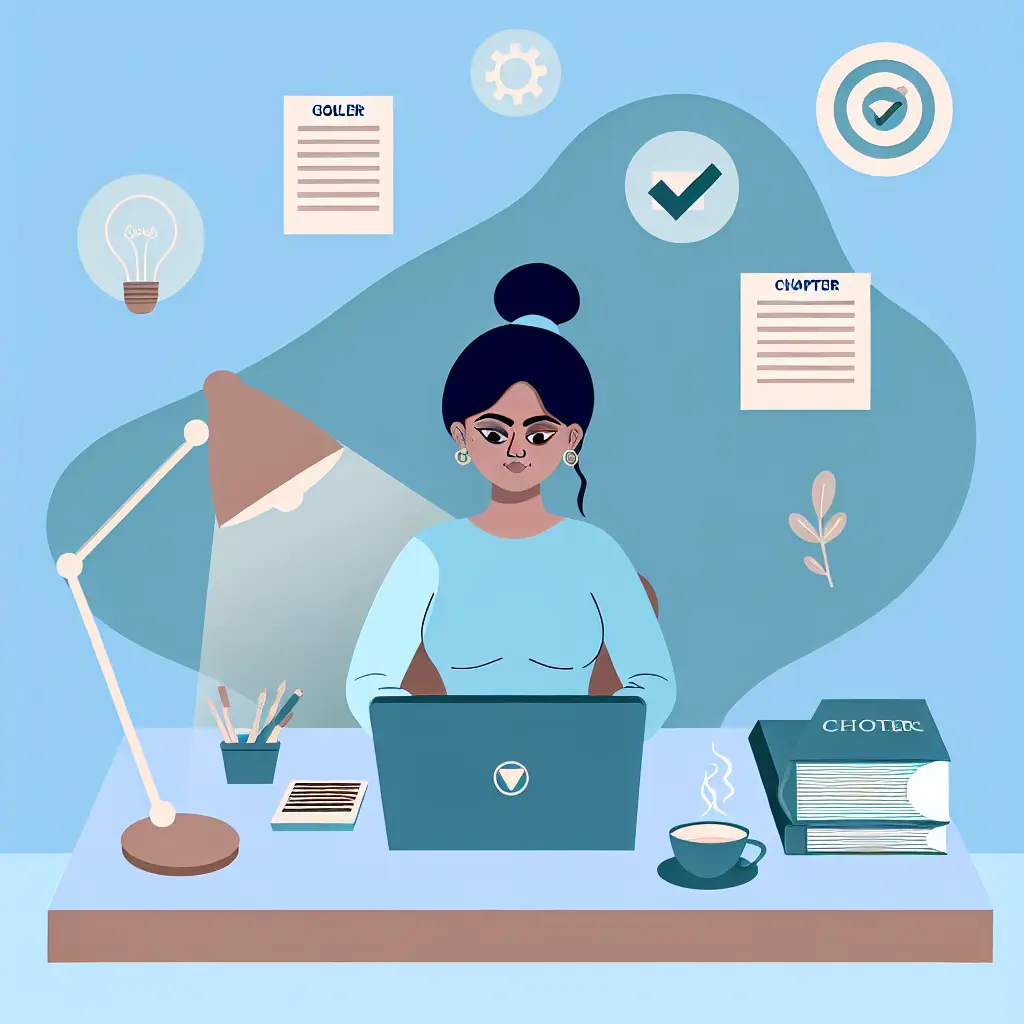 Studente concentrato alla scrivania mentre scrive l'introduzione della tesi