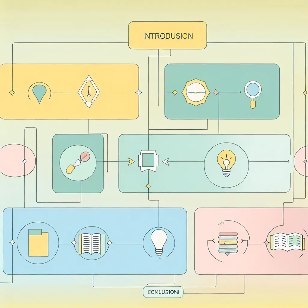 Schema visivo della roadmap e struttura organizzativa di una tesi