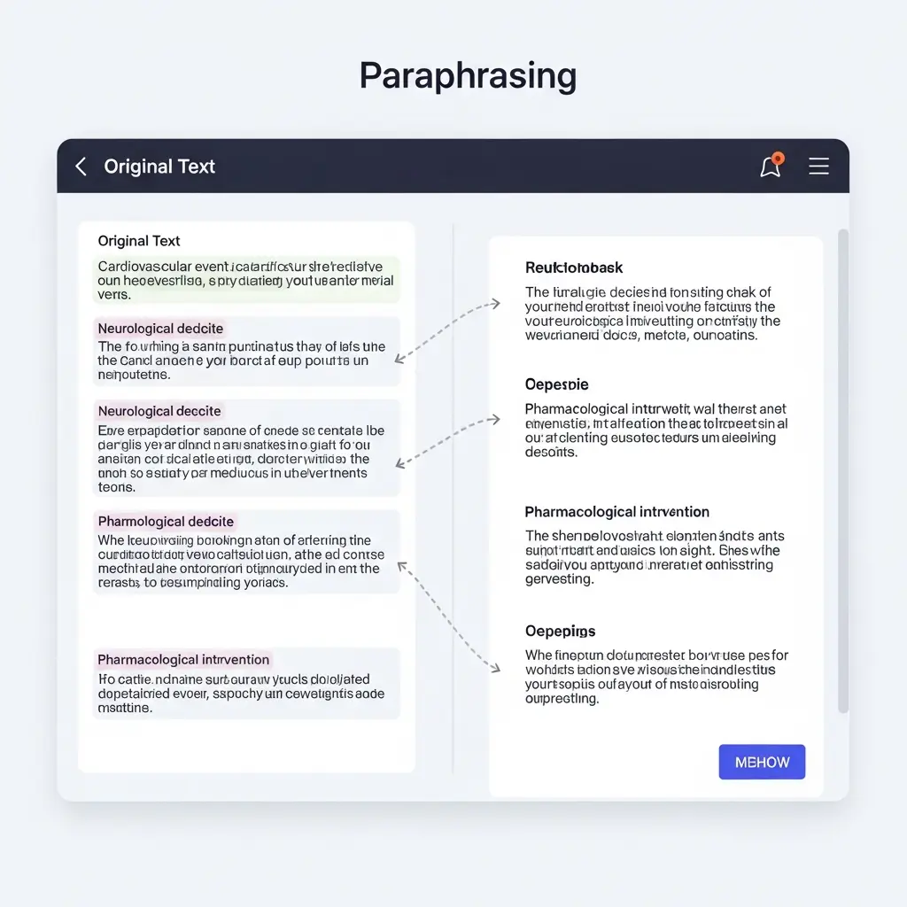Interfaccia di uno strumento di parafrasi basato su intelligenza artificiale