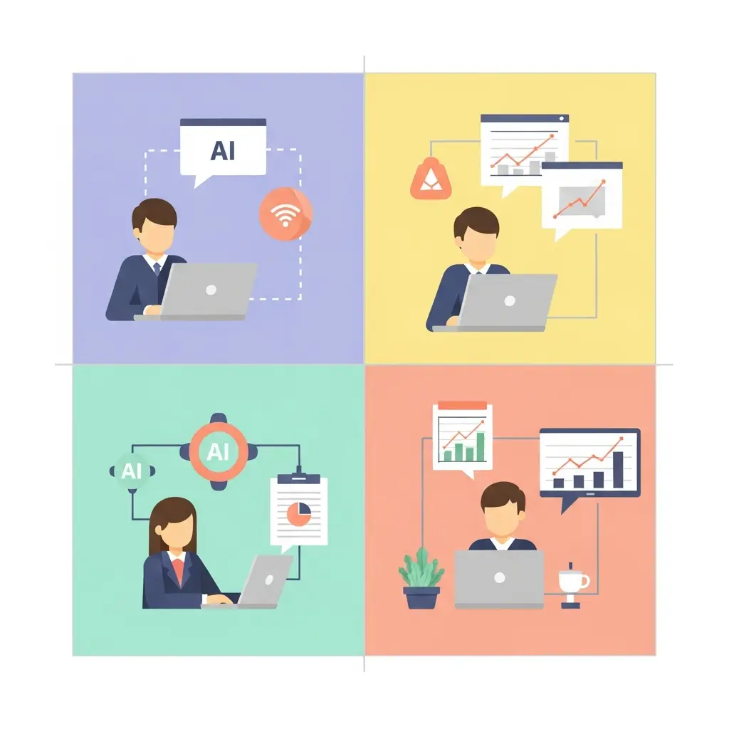 Diverse categorie di utilizzo dell'intelligenza artificiale nella ricerca accademica