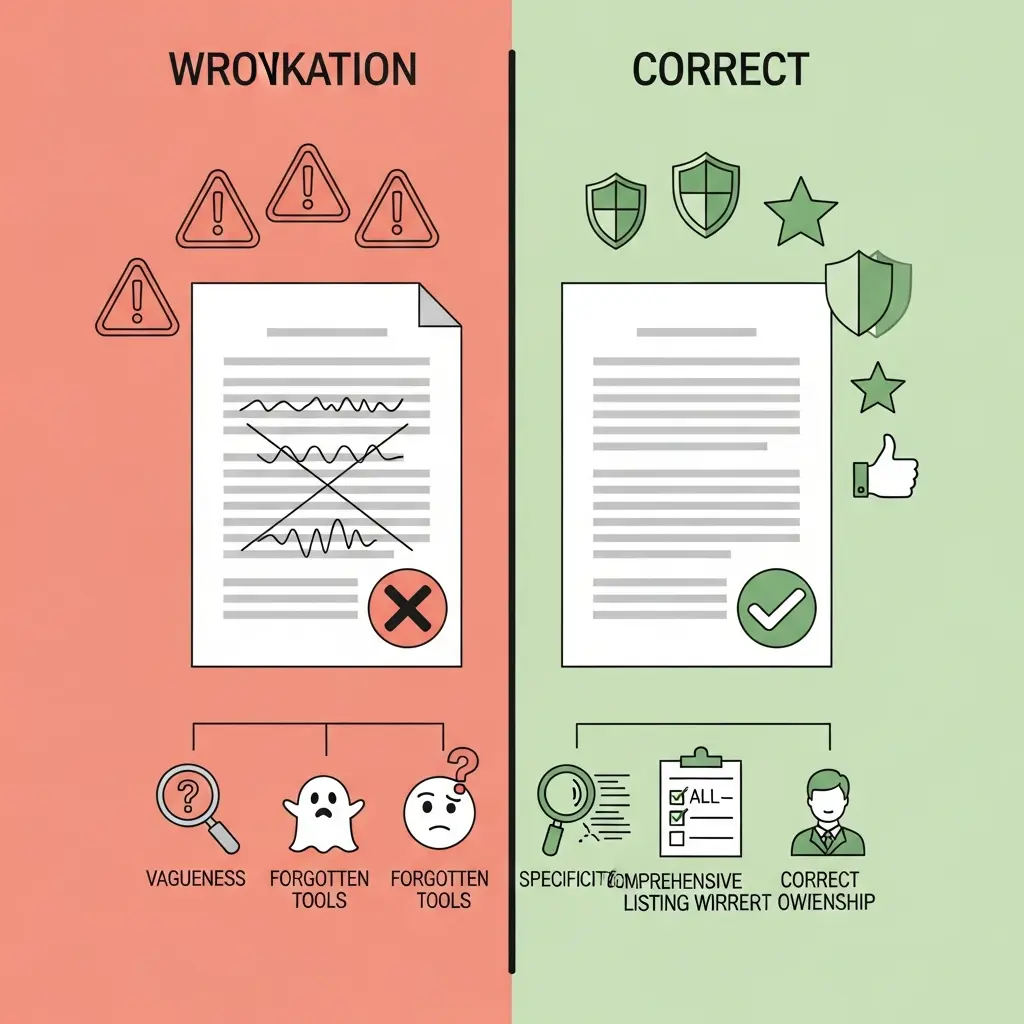 Confronto tra errori comuni e best practice nella dichiarazione AI