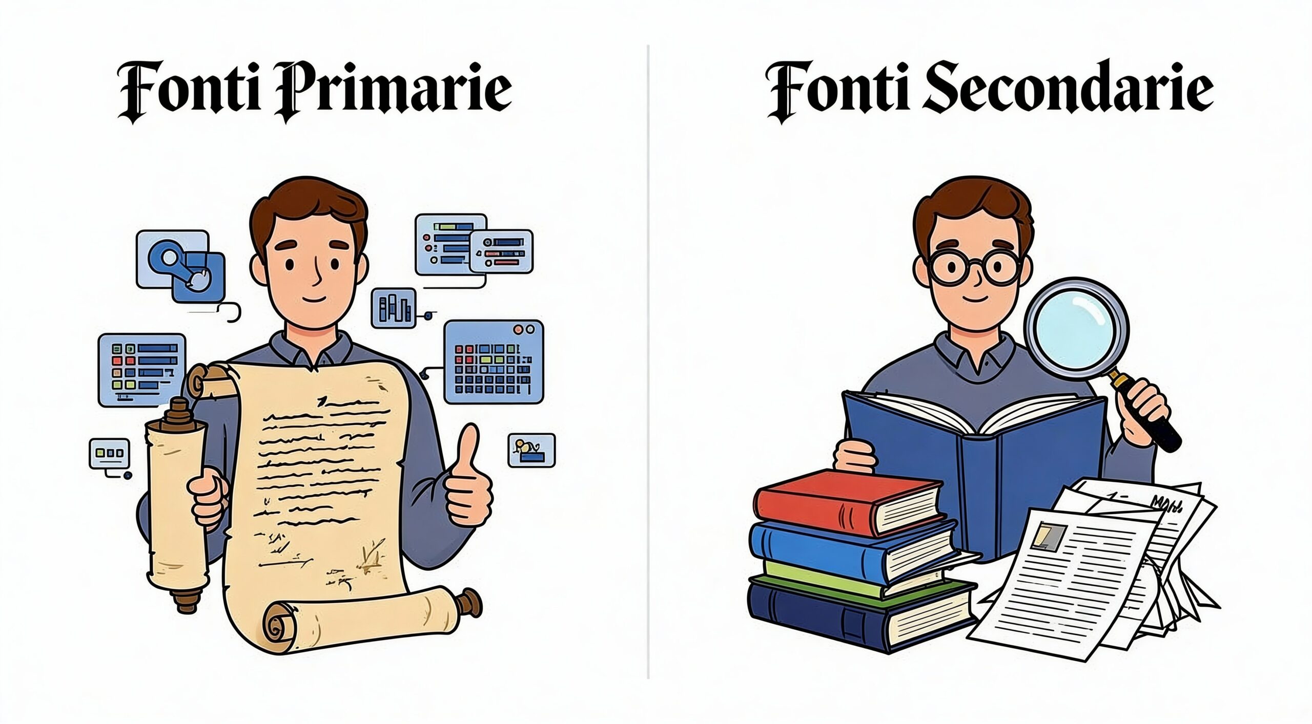 Capire la differenza tra fonti primarie e secondarie nella tesi