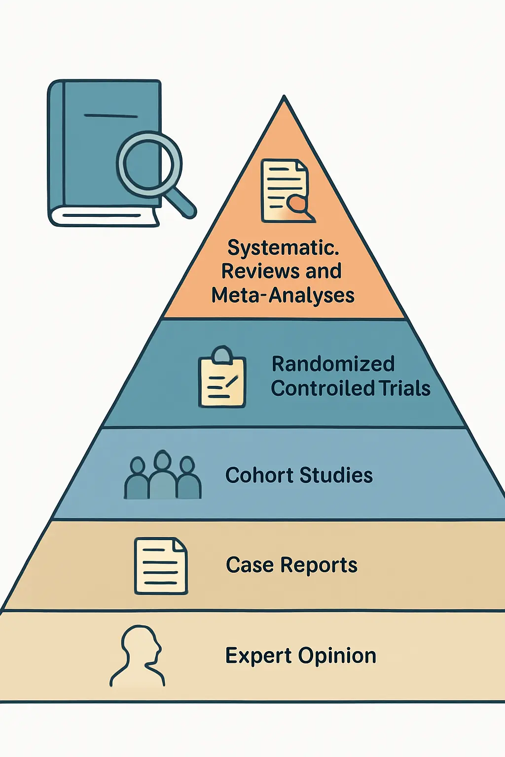 Piramide delle evidenze per la ricerca ostetrica: dalla letteratura grigia alle revisioni sistematiche e meta-analisi al vertice