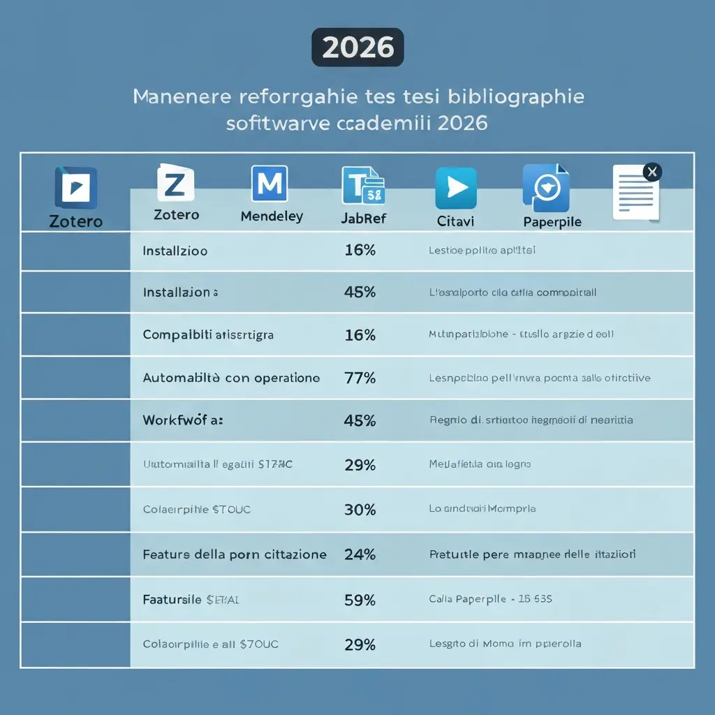 Miglior software bibliografia tesi italiana 2026: 6 a confronto