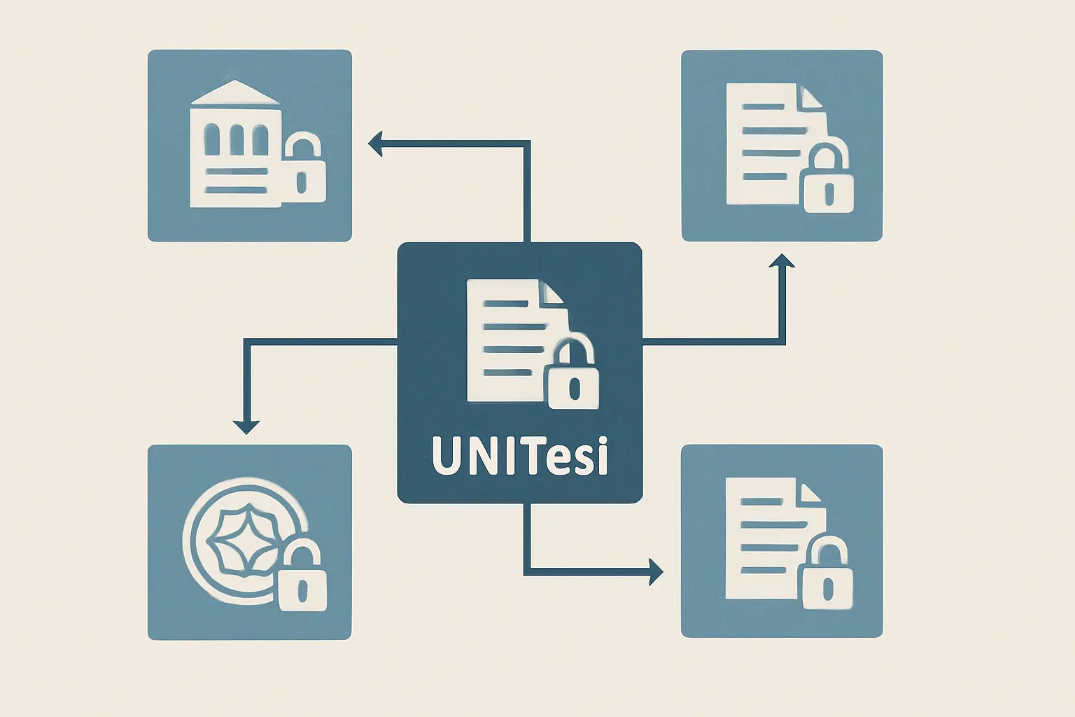 Schema degli archivi tesi di laurea online in Italia: dai repository istituzionali come AMS Bologna e POLITesi alla piattaforma nazionale UNITesi, con accesso open access
